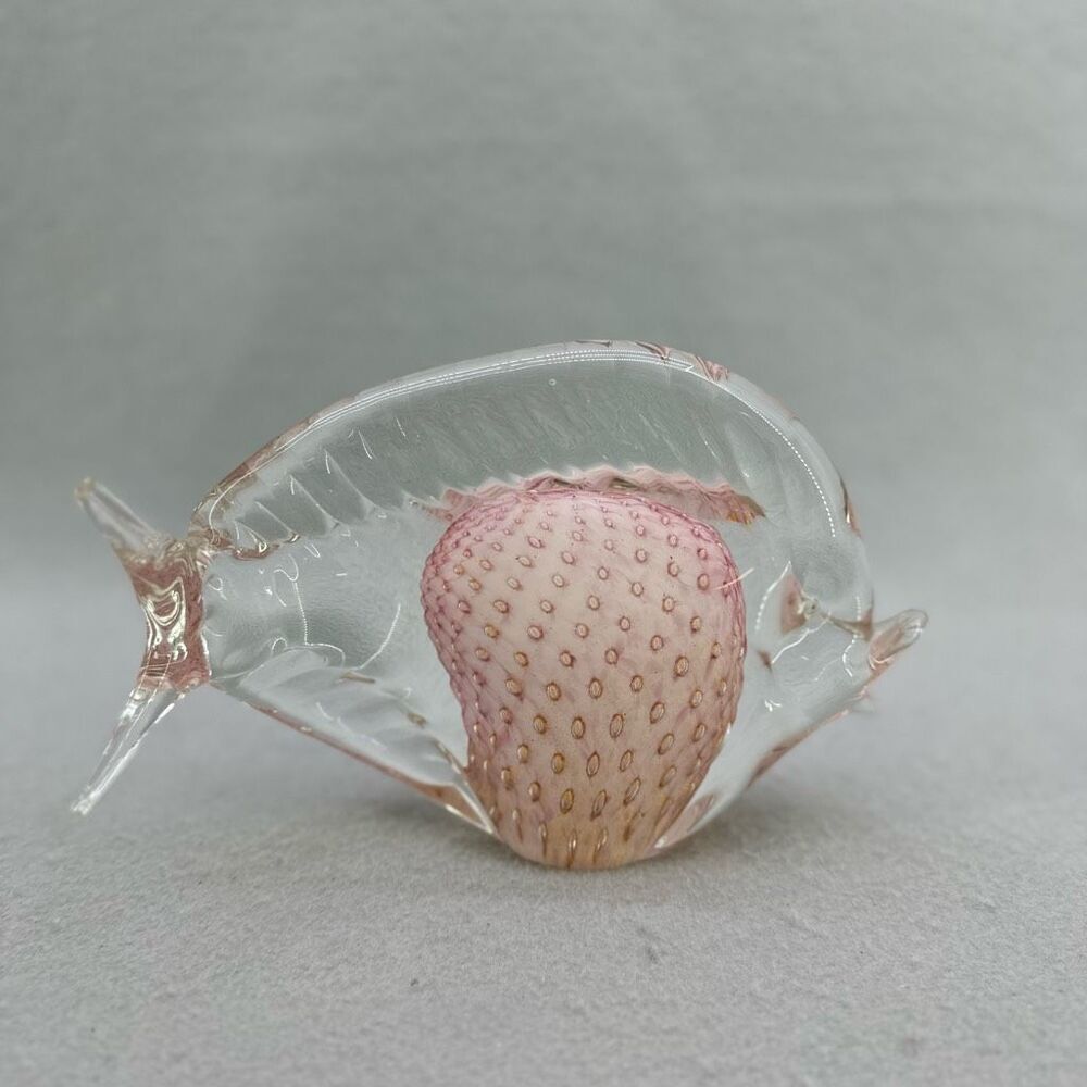 Murano Style Bullicante Glass Pink Murano Sommerso Glass Controlled Bubble Glass